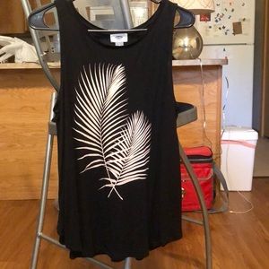 Tank top with palm leaf detail